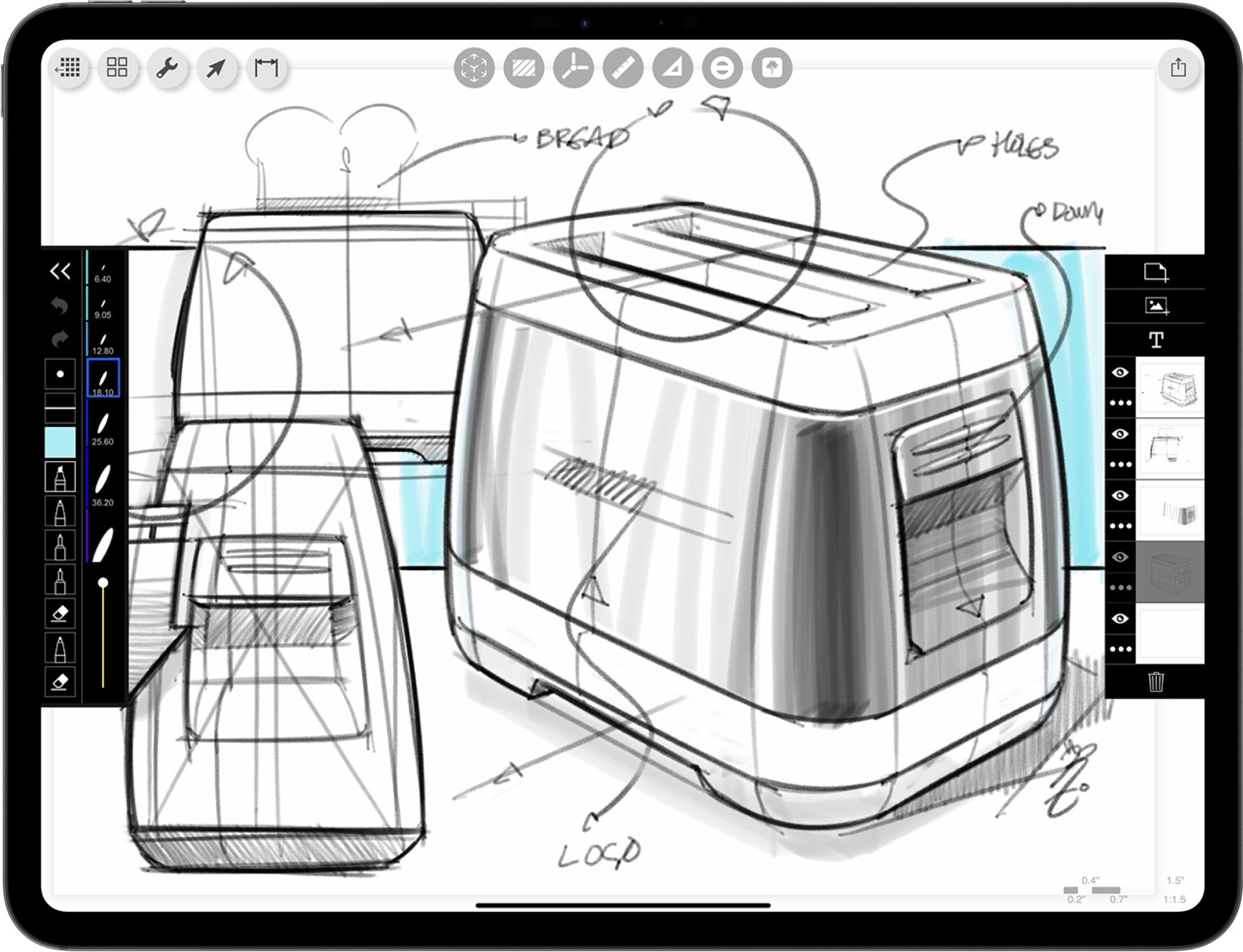 best App for architects _ iPad drawing for industrial design _ product sketch